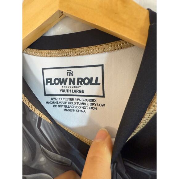 Flow N Roll Jiu Jitsu Training Grappling Long Sleeve Rash-guard Owl Youth Large - Picture 2 of 7